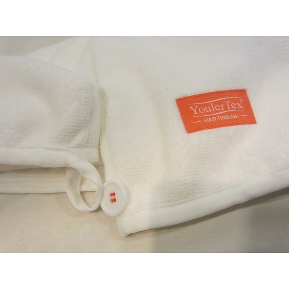 YOULERTEX white terry cloth twist hair turban NEW - Picture 3 of 4